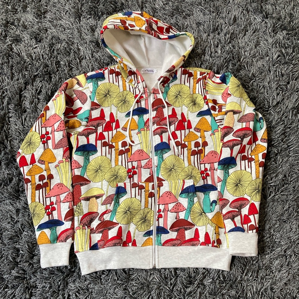 Mushroom print hoodie